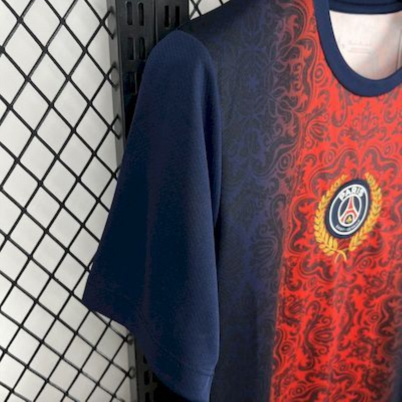 2025/26 PSG (CAMPEONES DE EUROPA) Blue and Red jersey Fan version