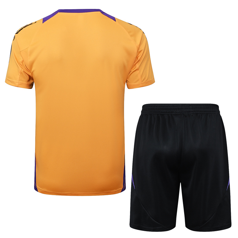 24/25 Real Madrid Orange Black Training Set Shirt and Shorts