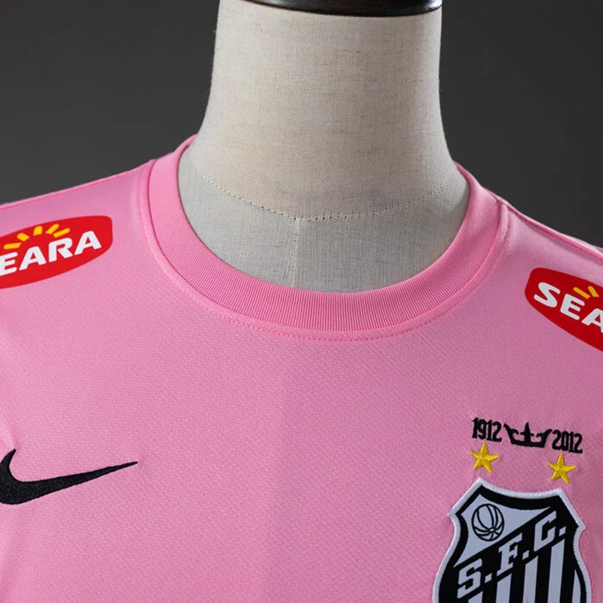 Retro Santos 2012 Pink Jersey Long Sleeve Fan Version