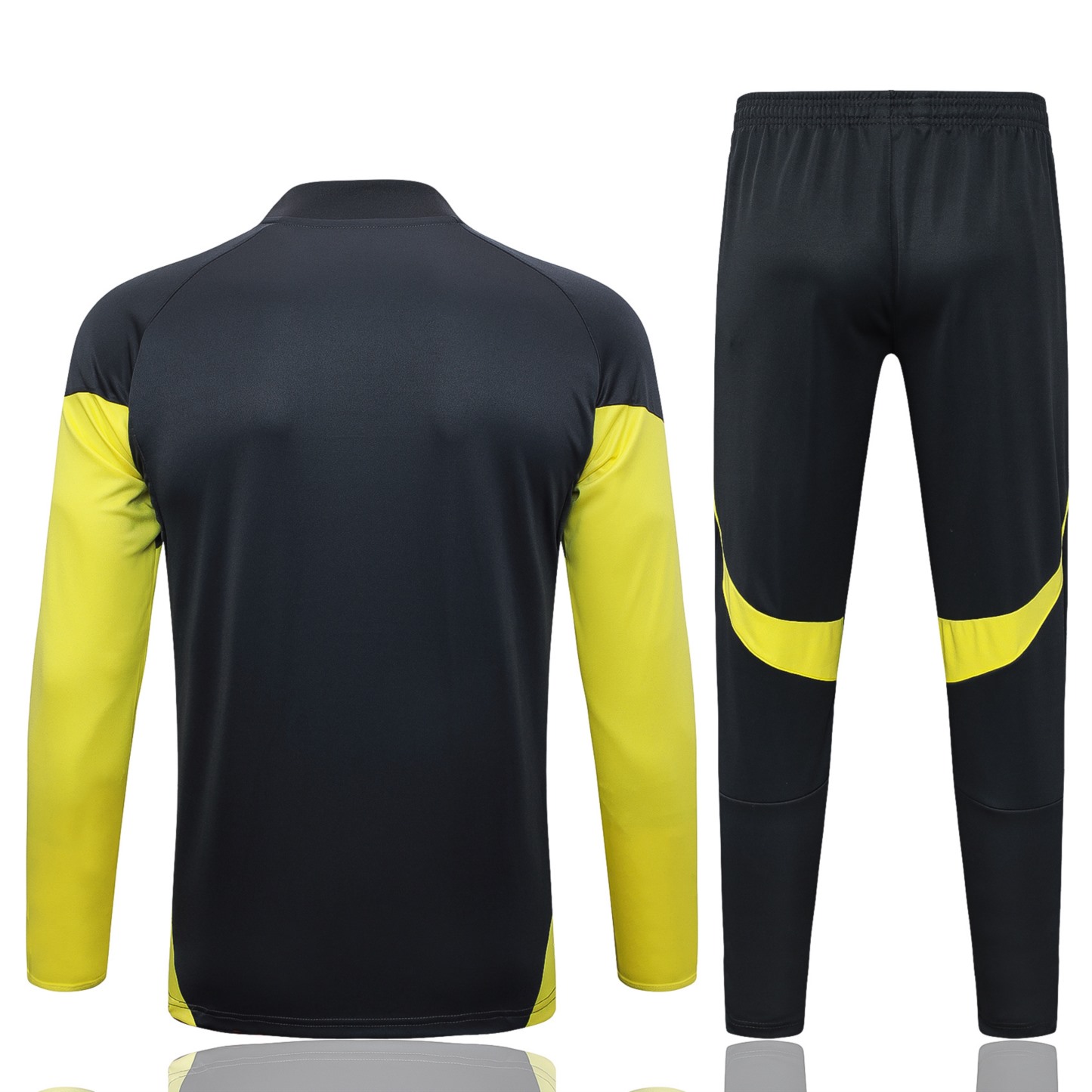 202526 Real Madrid Dark gray yellow Long-sleeved half-pull training kit Football team kit