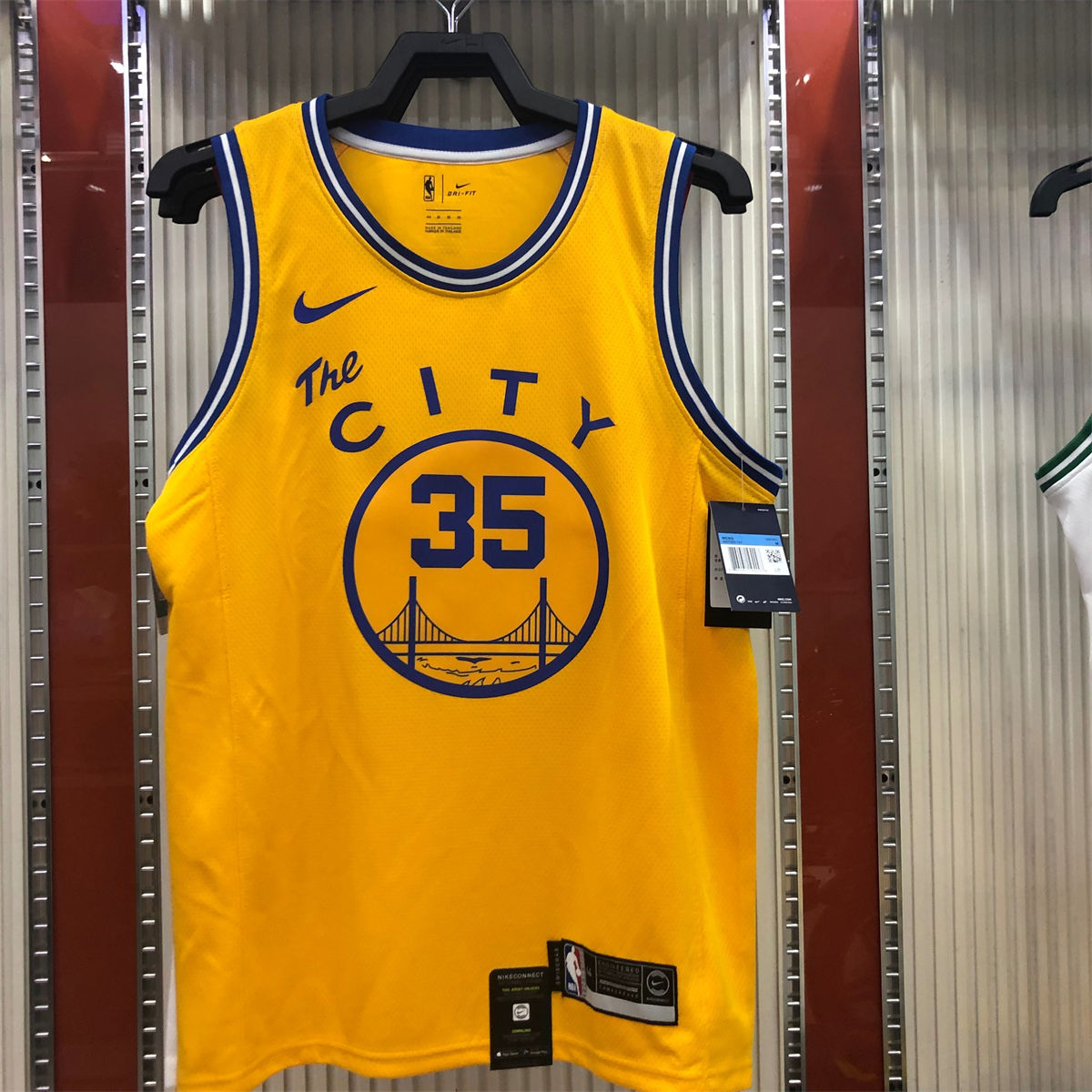 NBA Golden State Warriors Round neck Yellow Jersey DURANT#35 S-XXL