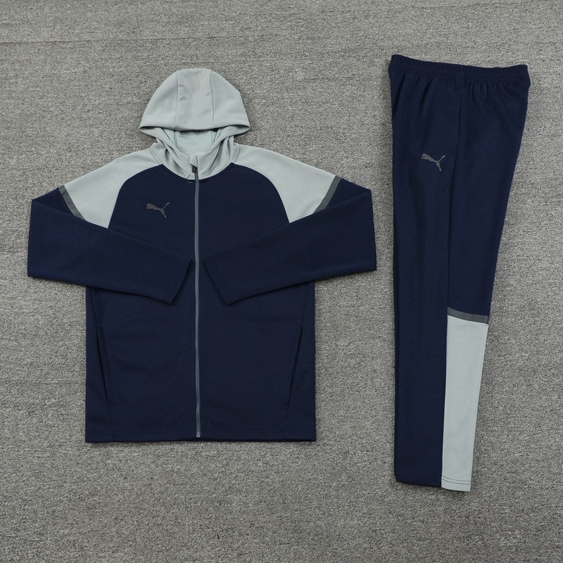 2024 Puma Royal Blue Hoodie Jacket Kit Set Football Team Shirt Sports Fashion