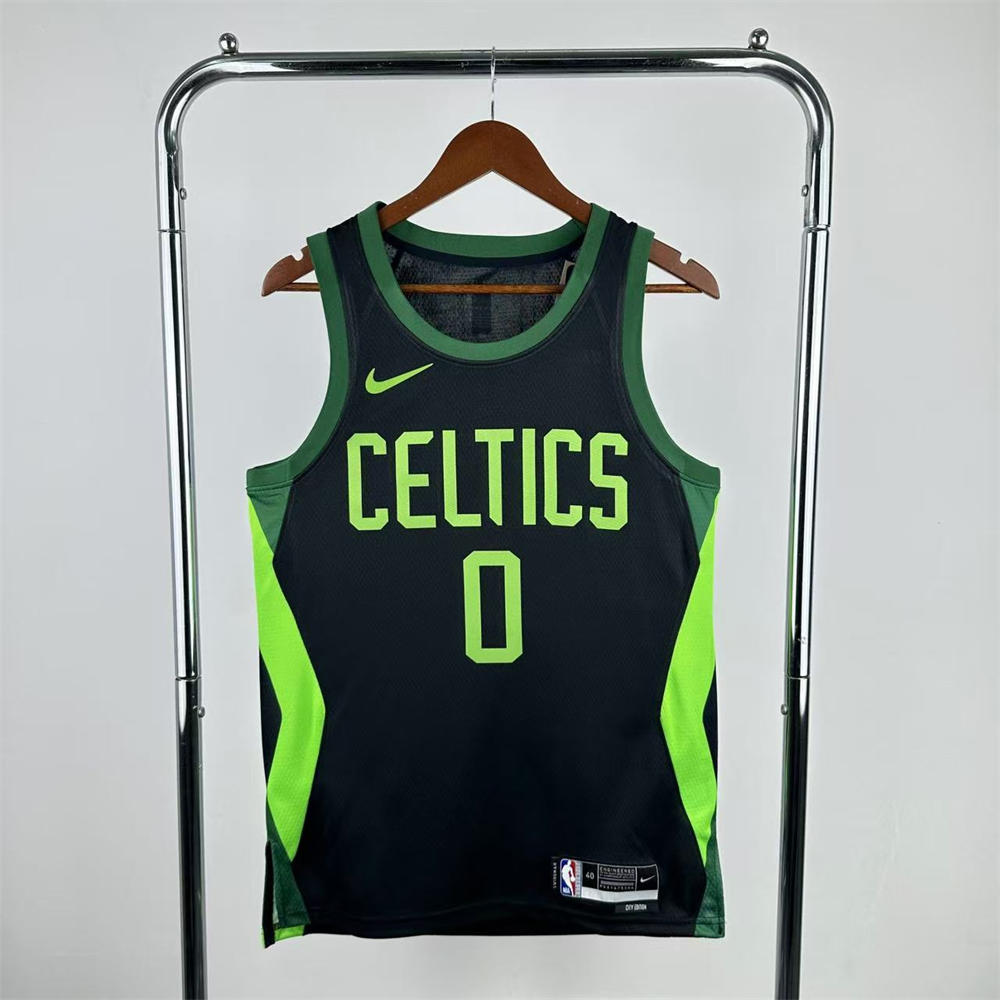 NBA  Boston Celtics 24/25 City Edition Round Neck Black Jersey TATUM#0 S-XXL