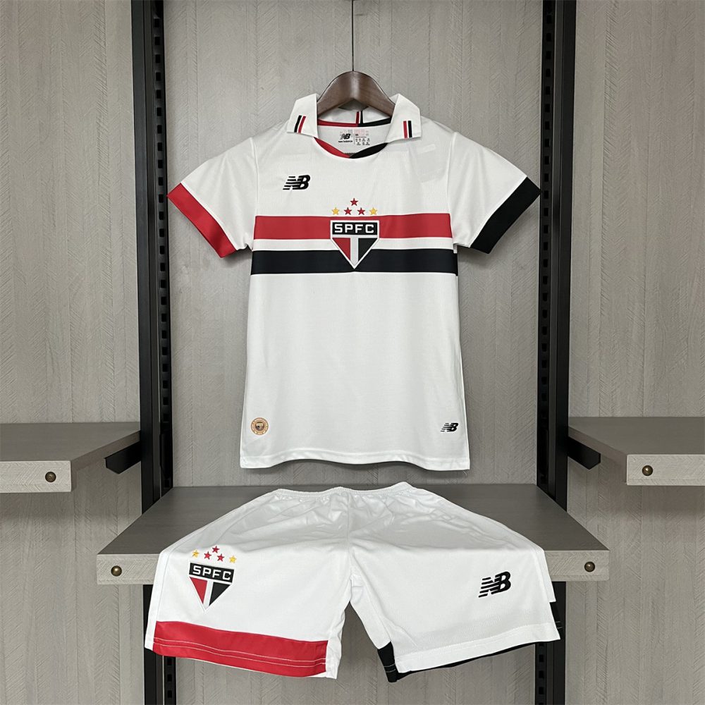24/25 kids kits sao paulo home jersey size: 16-28