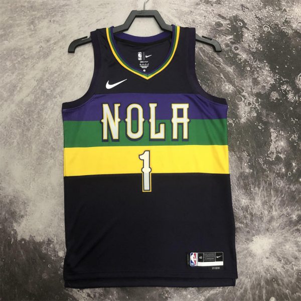 NBA New Orleans Pelicans V-Neck Black jersey WILLIAMSON#14 S-XXL