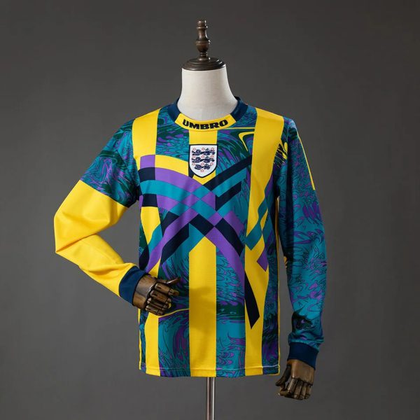 Retro England 1995 goalkeeper Long Sleeve jersey Fan Version