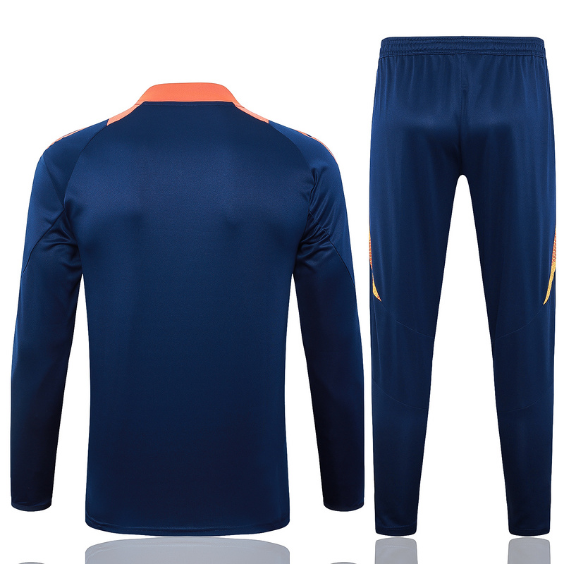 24/25 Manchester United royal blue Long-sleeved half-pull training kit Football team kit