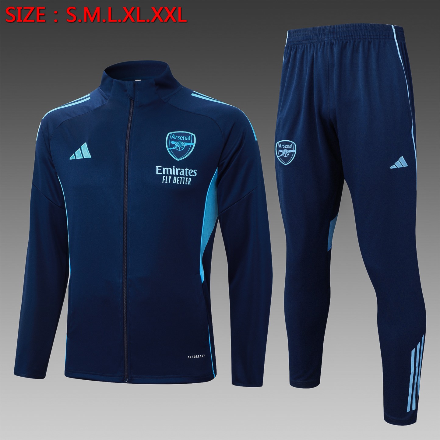 2025/26 Arsenal royal blue Jacket Training Suit Set Football Team Shirt Sports Fashion