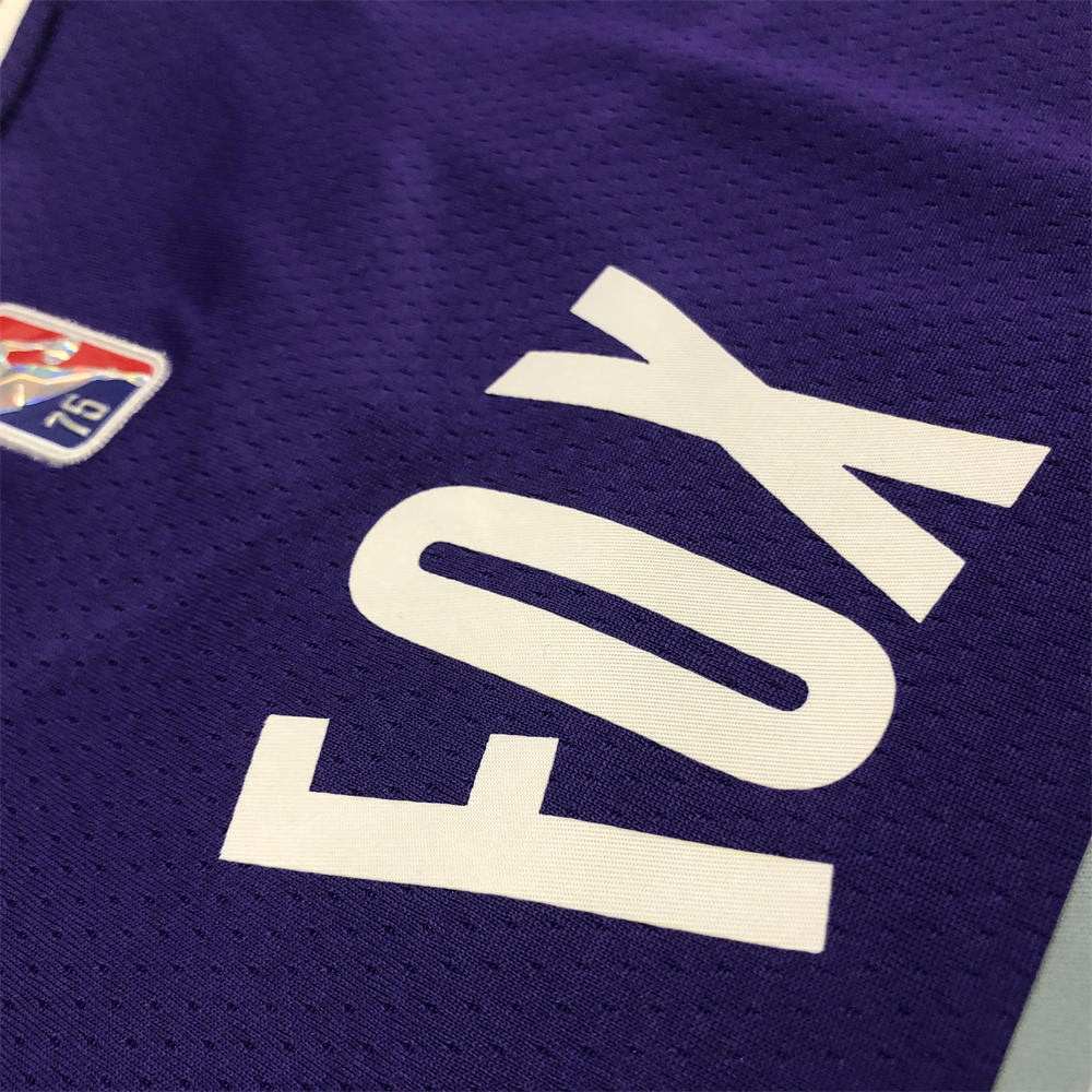 NBA Scaramento Kings V-Neck Purple 75th Anniversary jersey FOX#5 S-XXL