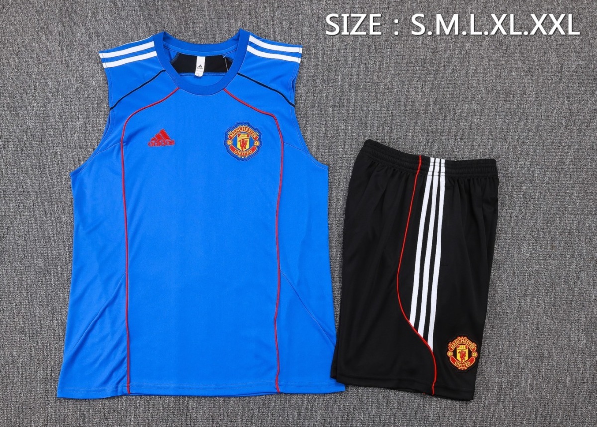 2026 Manchester United Colorful Blue Training Set Shirtand Shorts