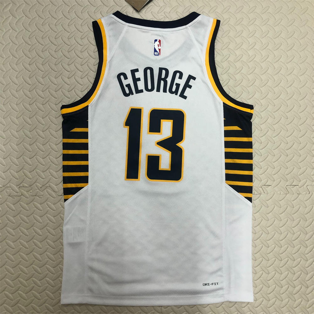 NBA Indiana Pacers V-Neck White Jersey GEORGE#13 S-XXL