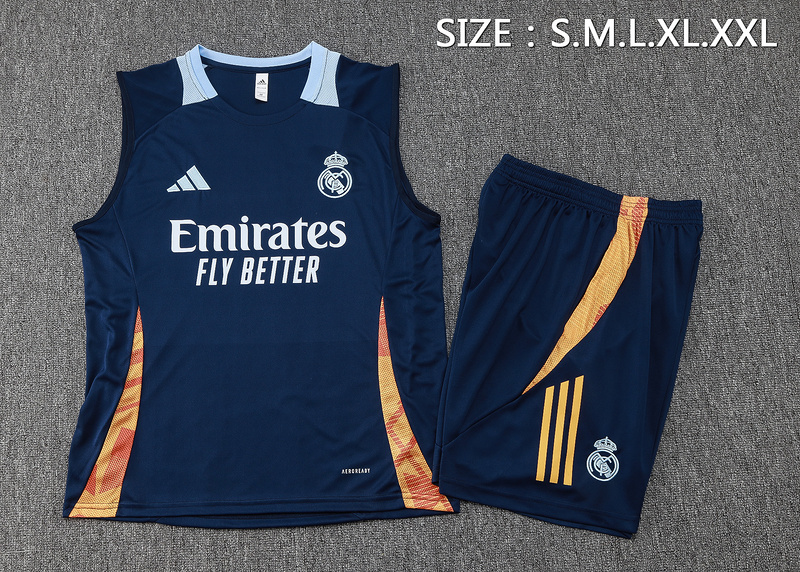 24/25 Real Madrid Royal blue Training Set Shirt and Shorts