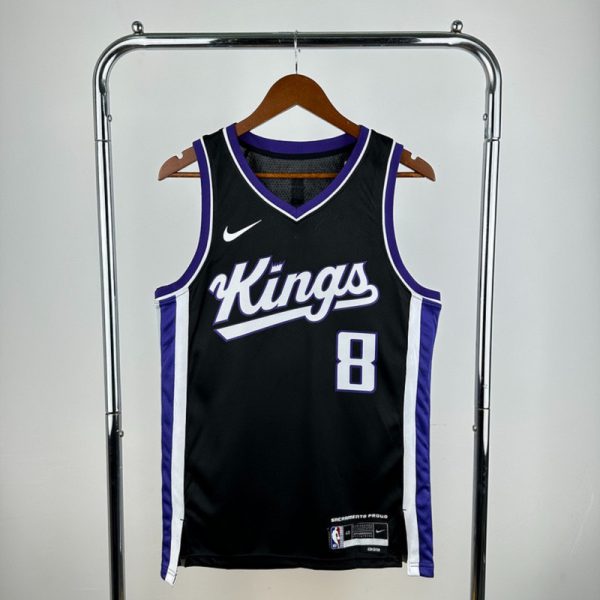 NBA Scaramento Kings 2024 V-Neck Black jersey LAVINE#8 S-XXL
