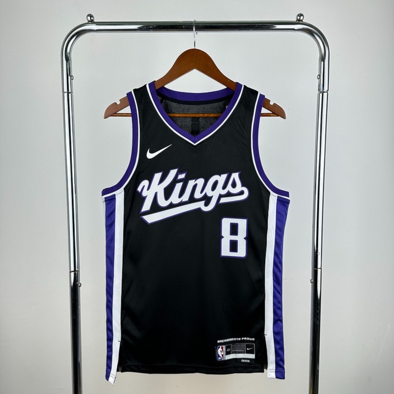 NBA Scaramento Kings 2024 V-Neck Black jersey LAVINE#8 S-XXL