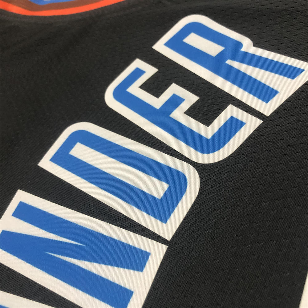 NBA Oklahoma City Thunder V-Neck Black Jersey GILGEOUS-ALEXANDER#2 S-XXL