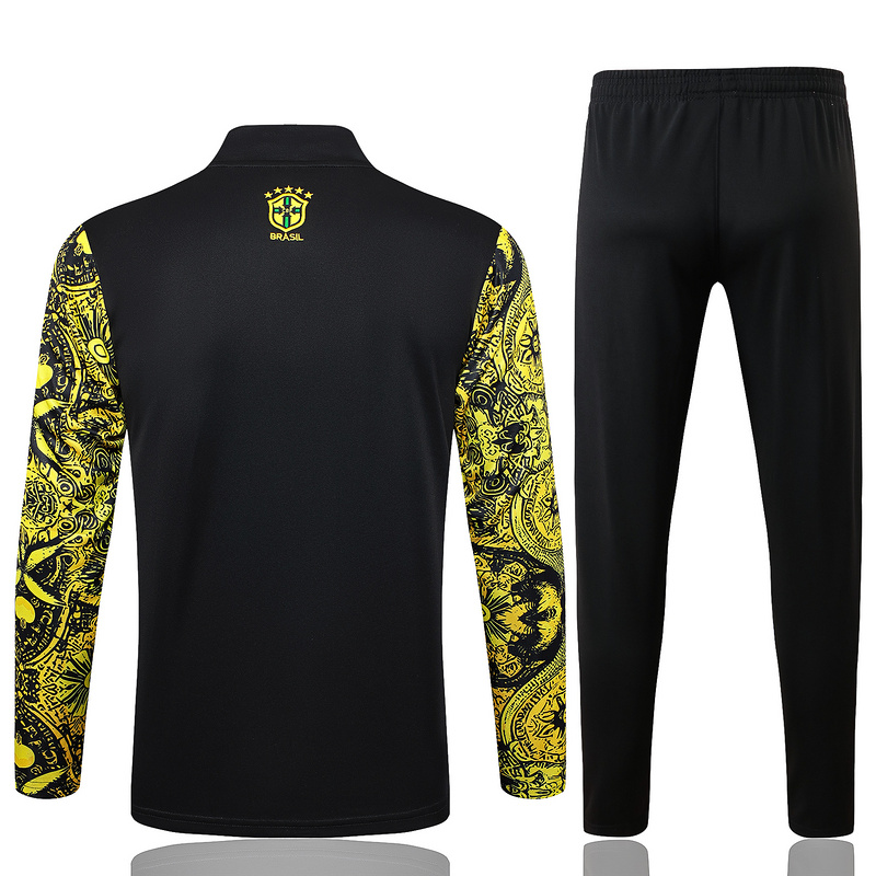 24/25 Brazil Yellow Long-sleeved half-pull training kit Football team kit