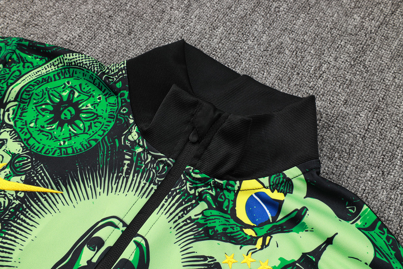 2024/25 Brazil Green Jacket Training Suit Set Football Team Shirt Sports Fashion