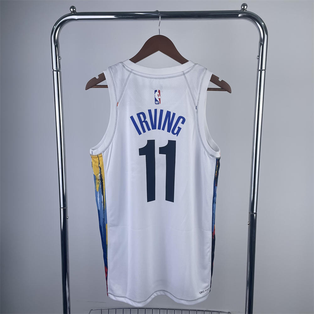 NBA Brooklyn Nets V-Neck White Jersey IRVING#11 S-XXL
