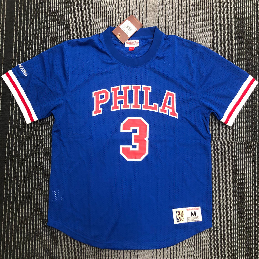 NBA Philadelphia 76ers Mitchellness Blue Jersey IVERSON#3 S-XXL