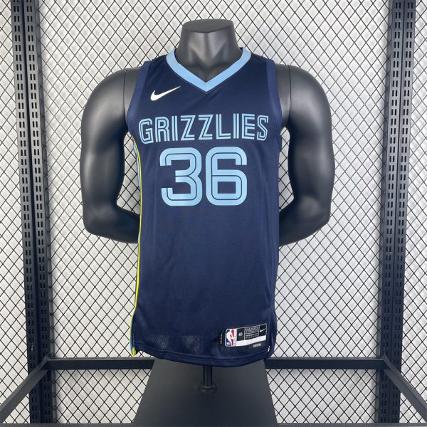 NBA Memphis Grizzies 2023 Round Neck Black Jersey SMART#36 S-XXL