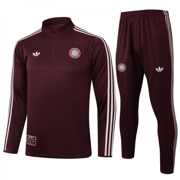 202526 Bayern Munich maroon Long-sleeved half-pull training kit Football team kit