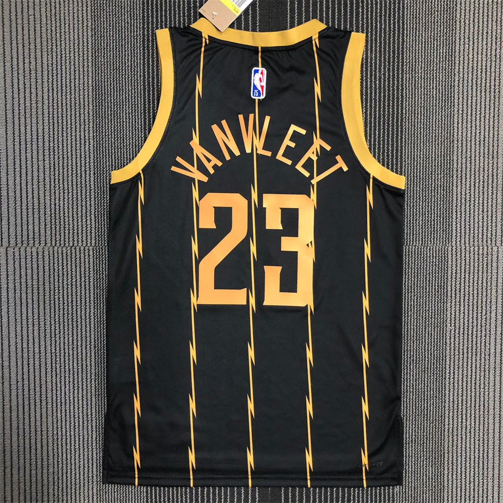 NBA Toronto Raptors V-Neck Black 75th Anniversary Jersey VANVLEET#23 S-XXL