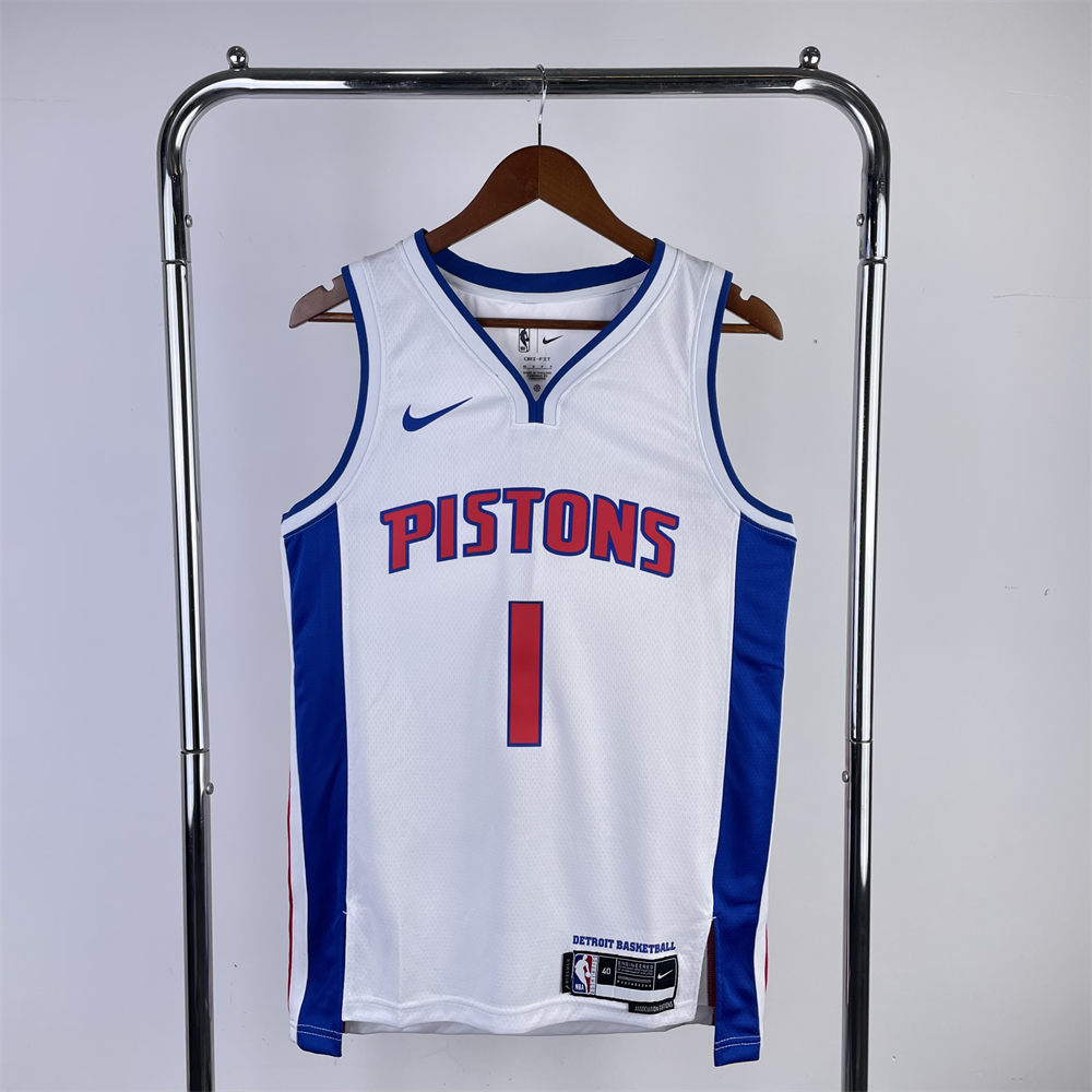 NBA Detroit Pistons 2024 IVERSON#1 Swingman White Jersey S-XXL
