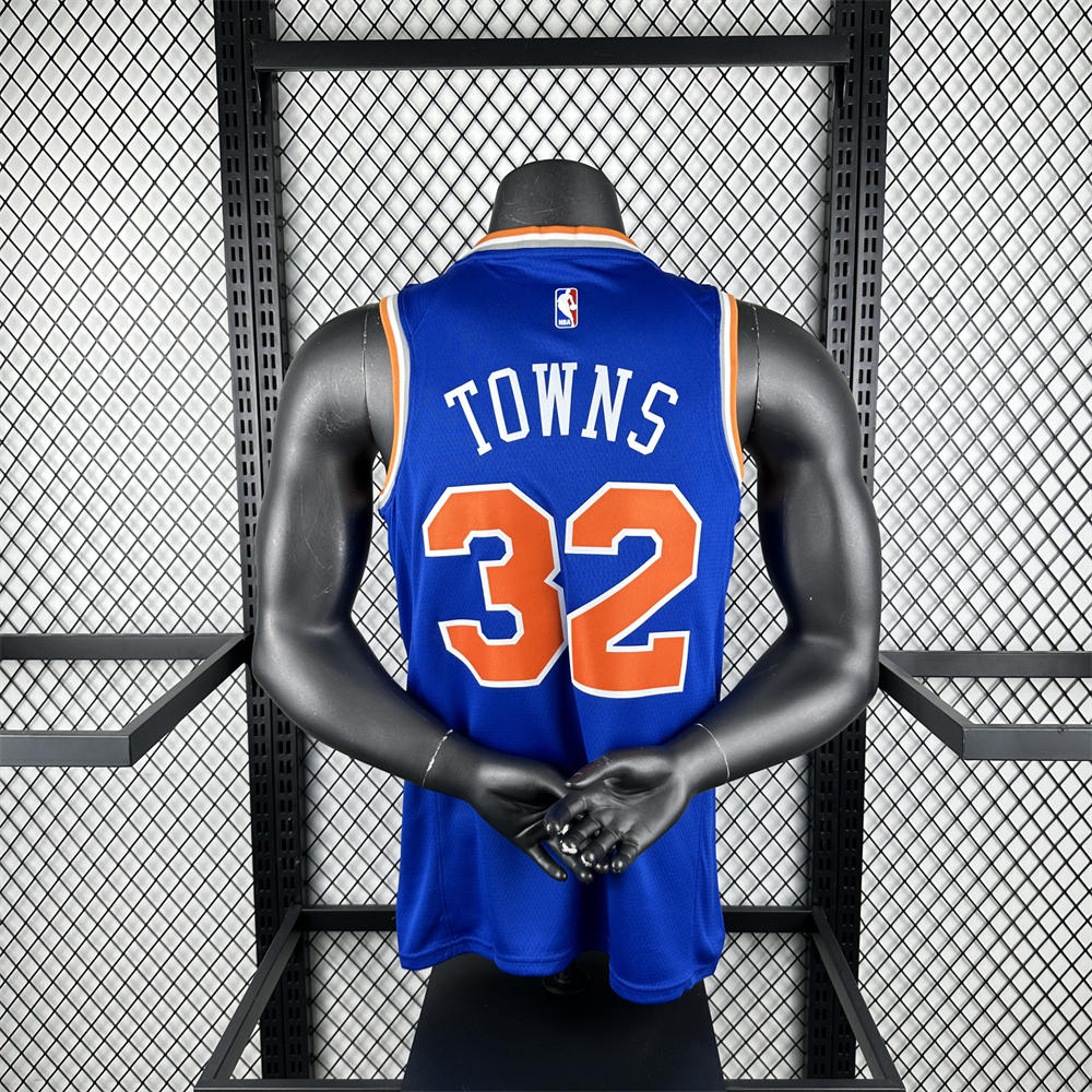 NBA New York Knicks Round Neck Blue jersey TOWNS#32 S-XXL