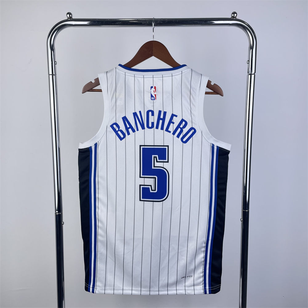 NBA Orlando Magic V-Neck Jersey White BANCHERD#5 S-XXL