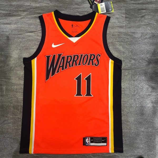 NBA Golden State Warriors V neck Orange Jersey THOMPSON#11 S-XXL