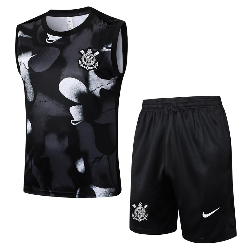 2025/26 Corinthians Black Training Set Shirt and Shorts