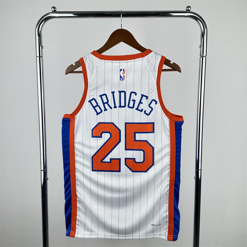 NBA New York Knicks 24/25 City Edition Round Neck White jersey BRIDGES#25 S-XXL