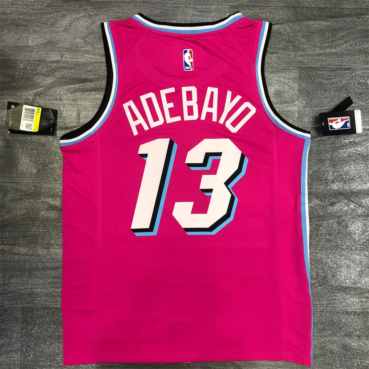 NBA Miami Hearts round neck Pink Jersey ADEBAYO#13 S-XXL