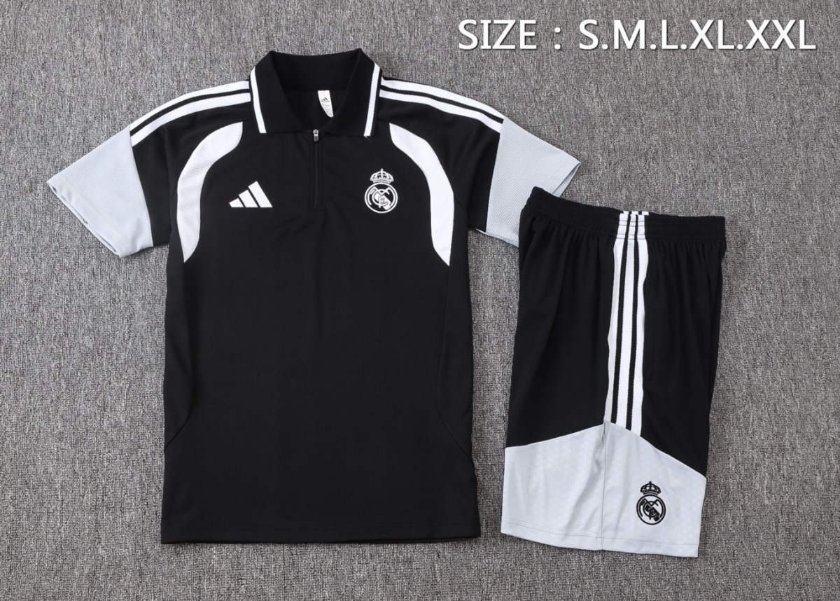 2026 Real Madrid Black Training Set Shirt and Shorts