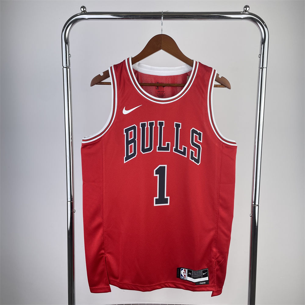 NBA Chicago Bulls ROSE#1 2022/23 Red Icon Edition Swingman Jersey S-XXL