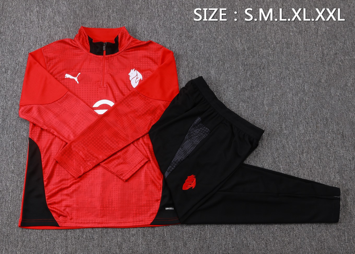 202526 AC Milan Red Long-sleeved half-pull training kit Football team kit