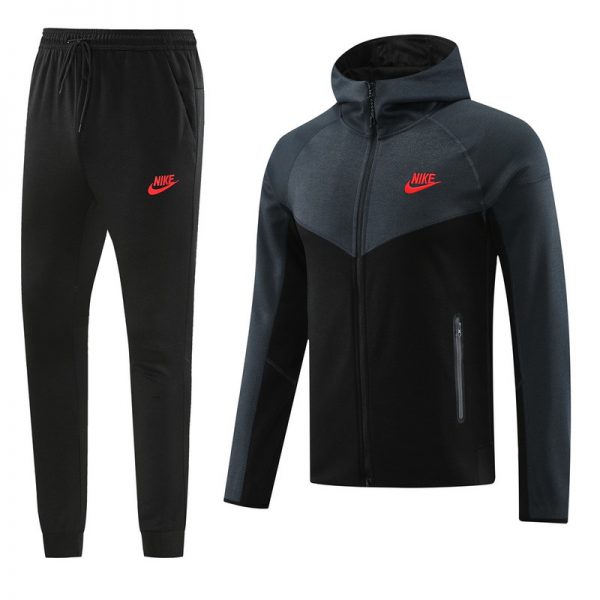 2024 Nike Black Hoodie Jacket Kit Set Football Team Shirt Sports Fashion