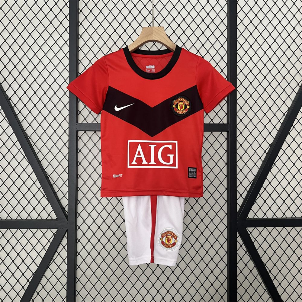 Retro Manchester United 09/10 home  jersey Kid Kits Size 16-28