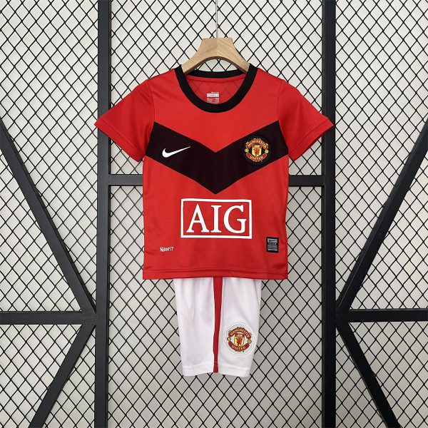 Retro Manchester United 09/10 home  jersey Kid Kits Size 16-28