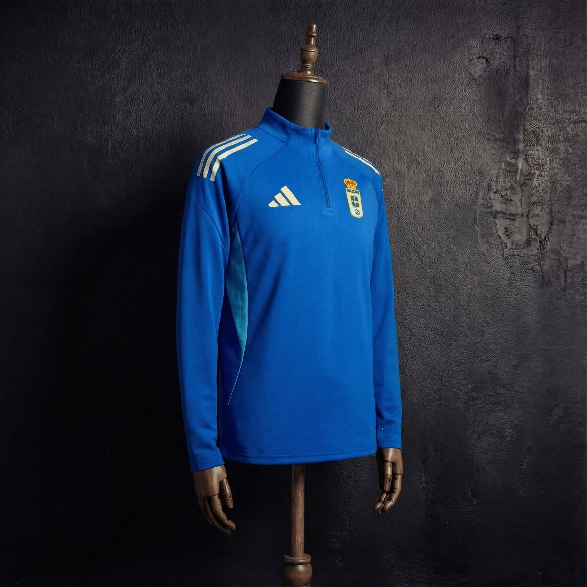 2025/26 Real Oviedo Half-Pull long Sleeve Blue Hoodie