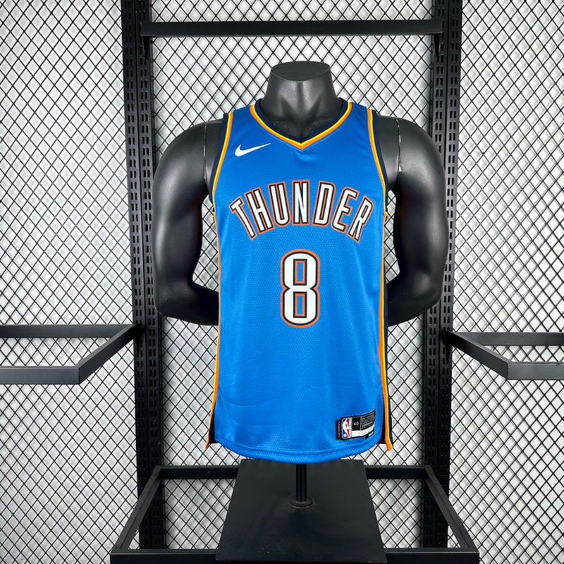 NBA Oklahoma City Thunder V-Neck Blue Jersey WILLIAMS#8 S-XXL