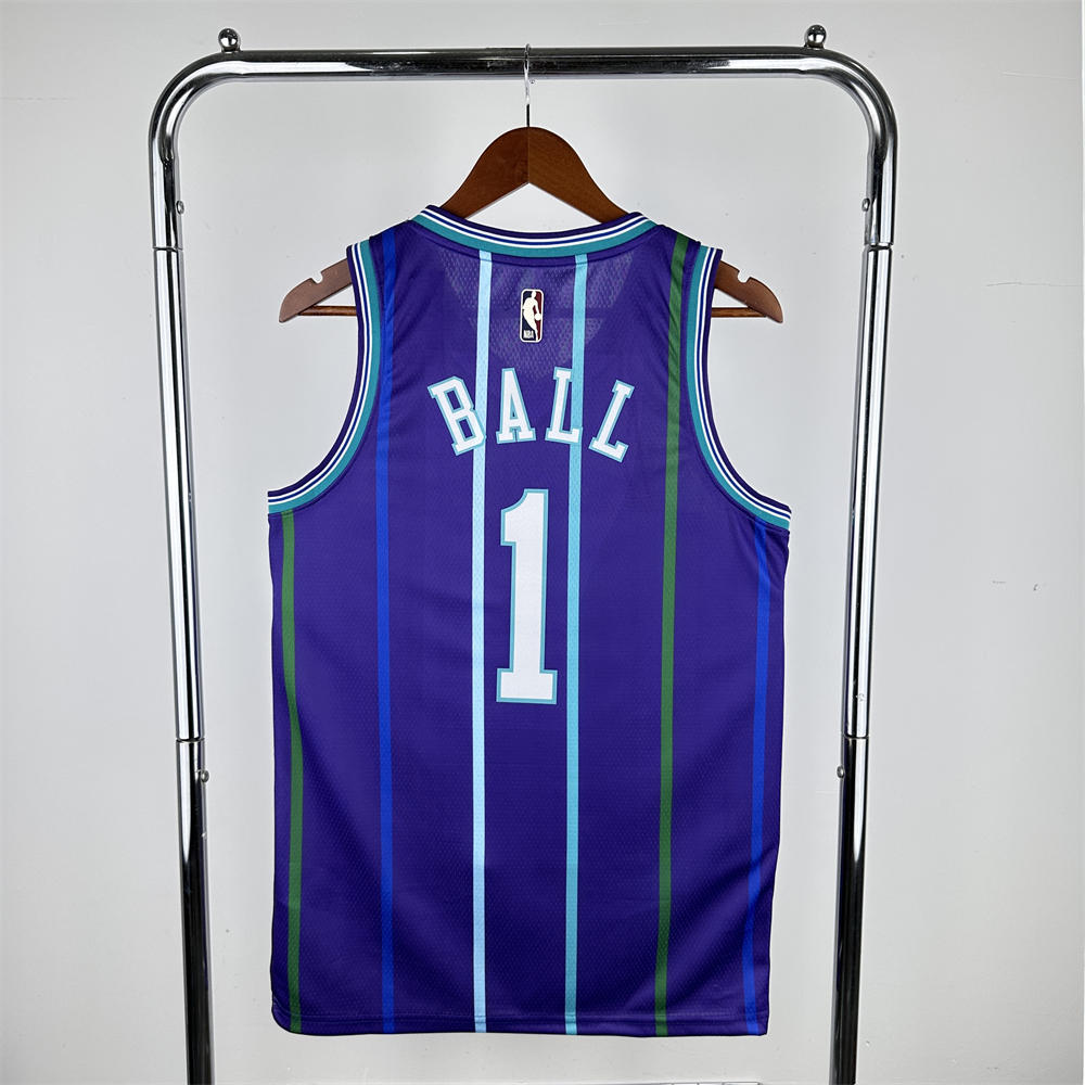 NBA Charlotte Hornets BALL#1 2019/20 Jordan Brand Purple Statement Edition Swingman Jersey S-XXL