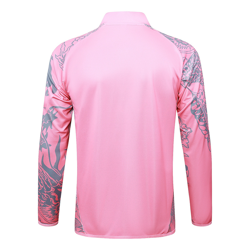 2024/25 Real Madrid Pink Jacket Training Suit Set Football Team Shirt Sports Fashion