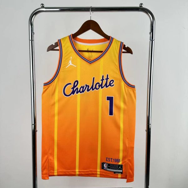 NBA 2026 Charlotte Hornets City Edition Orange Jersey BALL#1