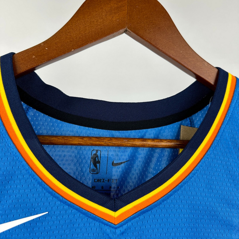 NBA Oklahoma City Thunder V-Neck Blue Jersey GILGEOUS-ALEXANDER#2 S-XXL
