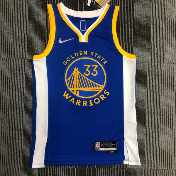NBA Golden State Warriors V-Neck 75th anniversary Blue Jersey WISEMAN#33 S-XXL