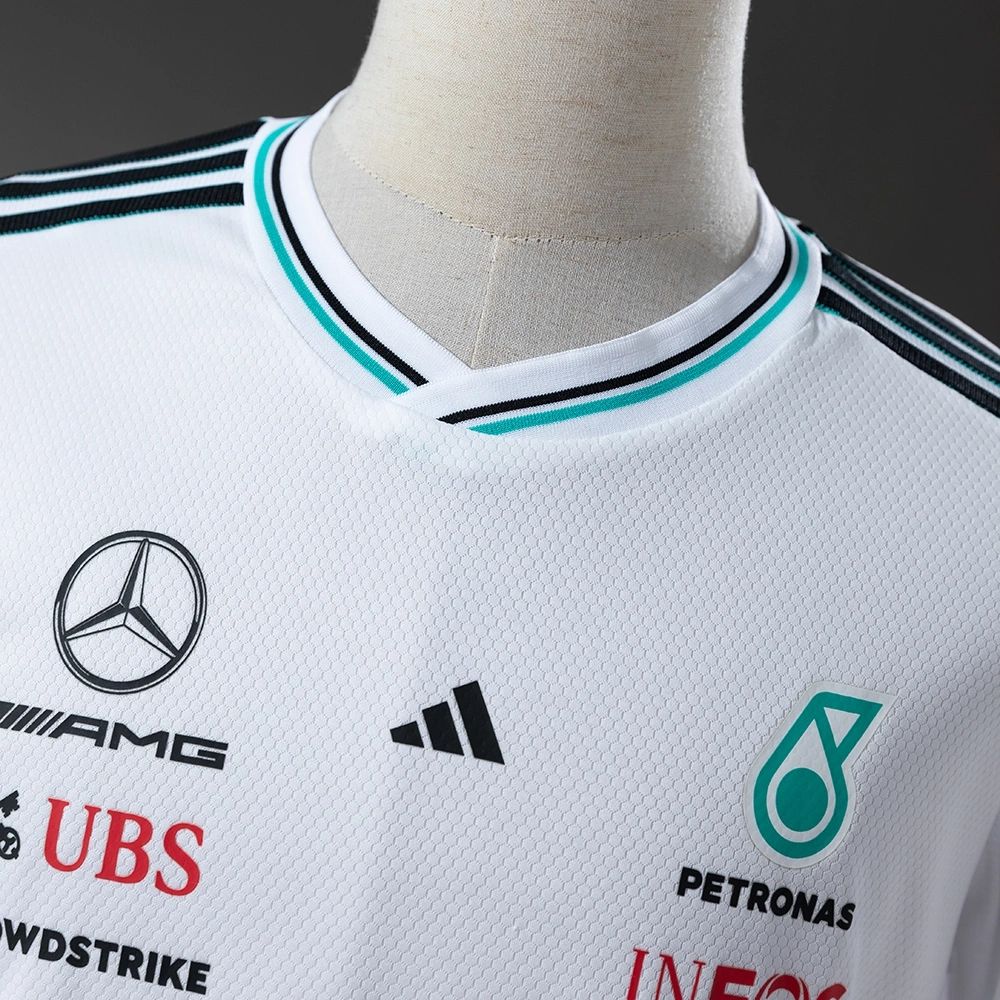 F1 Racing Mercedes-AMG 2025 White Shirt Long sleeve