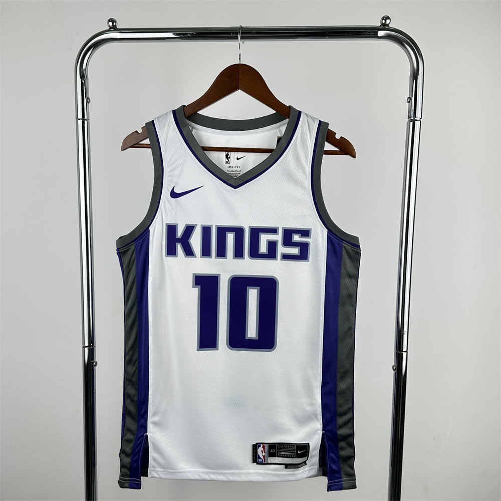 NBA Scaramento Kings V-Neck White 75th Anniversary jersey DeROZAN#10 S-XXL