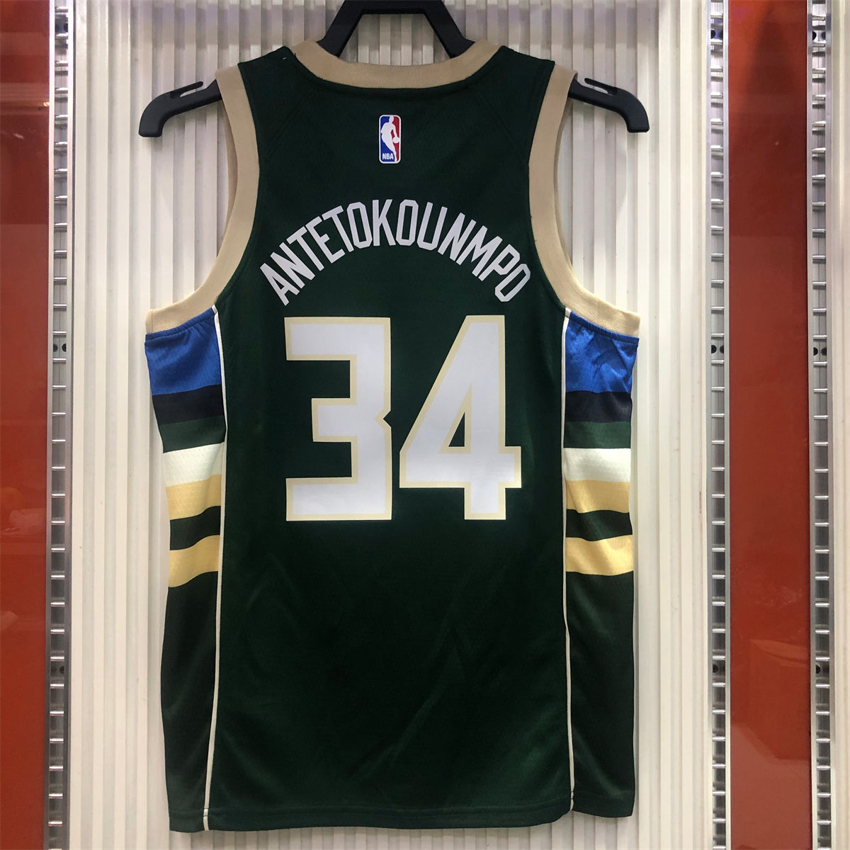 NBA Milwaukee Bucks V neck Green jersey ANTETOKOUNMPO#34 S-XXL