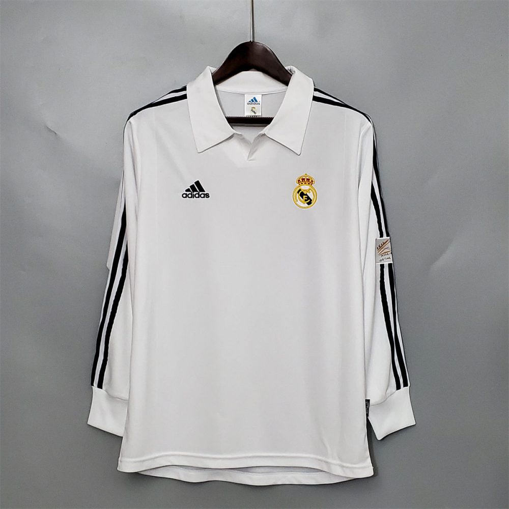 Retro Real Madrid 2002 Home jersey Home Long Sleeves Fan Version